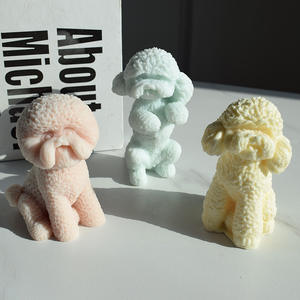 Chat souriant moules en Silicone bricolage à la main moules en résine petit chien en peluche moule à bougie en Silicone pour la décoration de la maison - Product Image 2