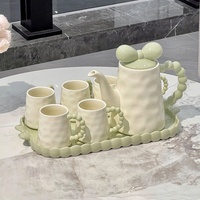 Service à thé YUBIN en porcelaine style crème, tasses et soucoupes écologiques résistantes à la chaleur, pour table basse, salon, hôtellerie