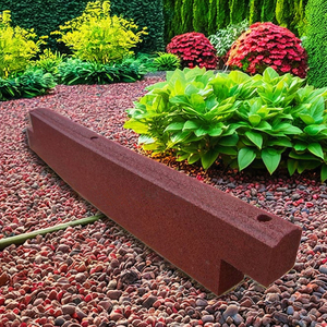 Borde de <span class=keywords><strong>Caucho</strong></span> Reciclado para Área de Juegos en Jardín, Borde de <span class=keywords><strong>Caucho</strong></span> para Césped Compatible con Cortacésped - Product Image 2