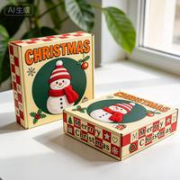 Boîte de Noël en carton imprimée offset motif bonhomme de neige, expédition rapide en 72h, anti-écrasement, vente en gros