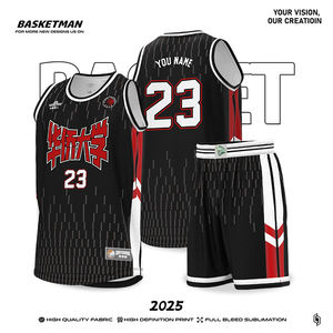 Maillots de Basketball pour Hommes à Séchage Rapide Légers 180 Grammes en Polyester Microfibre de Bonne Qualité Coupe Droite Respirants Ensembles - Product Image 3