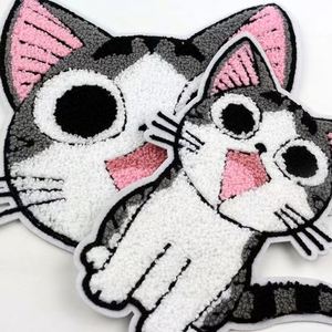 Patch thermocollant rose personnalisé avec paillettes, patch adhésif, patchs brodés en chenille avec un chat mignon - Product Image 3