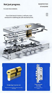 होटल/अपार्टमेंट/कार्यालय उपयोग के लिए फिंगरप्रिंट पासवर्ड कार्ड अनलॉक के साथ टलॉक योग्य टी 2 उन्नत सुरक्षा स्मार्ट डोर लॉक सिस्टम - Product Image 4