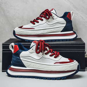 Mens <b>Shoes</b> Mesh Trendy Casual Sports Height Increasing Breathable Color Blocking Trendy <b>Shoes</b> Stain Resistant Soft Board <b>Shoes</b> - Product Image 2
