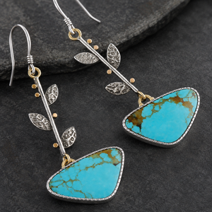 Orecchini pendenti lunghi a forma di foglia, colore verde vintage, orecchini pendenti in stile bohémien, gioielli alla moda per donna - Product Image 2