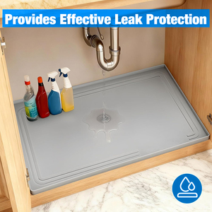 <b>Silicone</b> Under Sink <b>Mat</b> with Raised Edge for Leak and Spill Protection Food Grade Waterproof Cabinet Liner in Multiple Sizes - Product Image 1