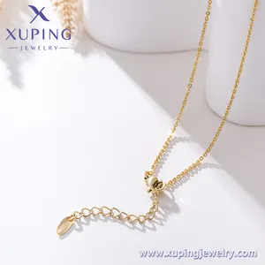 X000033087 Xuping Sieraden Mode Eenvoudige 14K Gouden Kleur Ketting Vrouwen Mode Sieraden Hanger Kettingen Voor Meisjes Kettingen