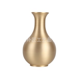 Pure copper vase, high-end, light luxury, modern minimalist creative large vase ornament for living room flower arrangement and - Product Image 5