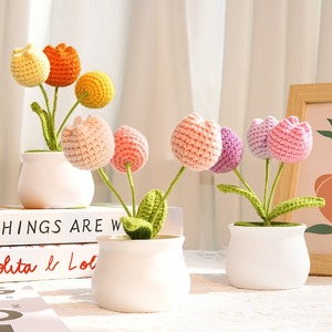 Caja de Regalo Creativa con Tulipanes para el Día del Maestro, Hecha a Mano, con Ramo de Flores Tejidas, Regalo para Personas Mayores y Amigos - Product Image 3