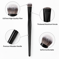 Pinceau de maquillage professionnel KB117 avec fibre de haute qualité de 0,07 mm, virole en aluminium épaissie et manche en bois de qualité supérieure