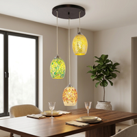 Lustre LED vintage en fer doré fait main, style arabe exotique, taille moyenne, suspension pour salle à manger