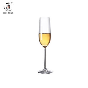 Dian Tong Flûtes à vin transparentes à long pied pour mariage et restaurant, lot de 6, avec logo personnalisé et bord doré - Product Image 5