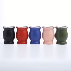 Eco Friendly Stainless Steel Curved <b>Mug</b> Matte Color Heat Retention Beverage Cup - Product Image 5