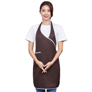 Green Waterproof Apron Polyester Anti Oil Stain Kitchen Cooking Adult Unisex Daily Use Solid Color With Pocket - Product Image 3