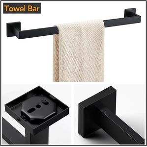 Toallero Moderno de Pared, Barra Individual para Toallas, Acero Inoxidable, Acabado Negro Mate y Dorado Cepillado para Baño - Product Image 3