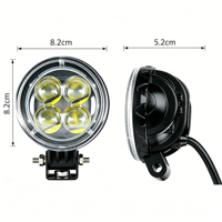 3.2 Inch 12W Round LED Work Light 4D Lens IP68 Waterproof 12-48V Auxiliary Driving Lamp Offroad Car Truck Forklift Machinery