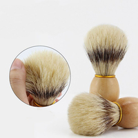 Escova de barbear masculina profissional, com punho de madeira de nylon puro para homens, limpeza facial, F1-209