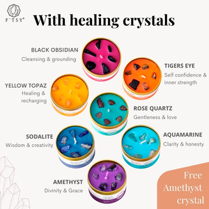 Velas perfumadas <span class=keywords><strong>de</strong></span> largo tiempo <span class=keywords><strong>de</strong></span> combustión <span class=keywords><strong>Siete</strong></span> chakras con cristales curativos Juegos <span class=keywords><strong>de</strong></span> velas - Product Image 3