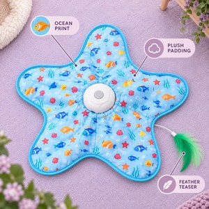 Alfombra de Juego para Gatos con Forma de Estrella de Mar de Peluche, con Pluma Móvil y Juguete Automático para Gatos de Casa - Product Image 4