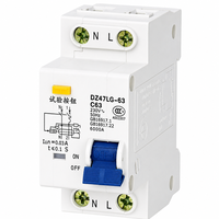 Disjoncteur différentiel TONGYAO Original DZ47LG-63 1P+N MCB 6A-63A 30mA-300mA en cuivre haute pureté 4.5kA