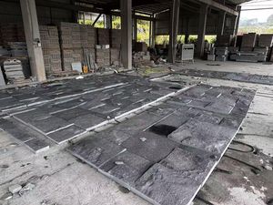 Popular piedra de granito gris oscuro piel pared cadding seta piedra para decoración Exterior e Interior - Product Image 5