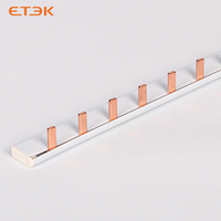 Barre omnibus en cuivre ETEK EK101-2 de type broche, 1P 63A, section transversale de 10 mm, bornier à fils enfichables scellé 12 voies pour applications électriques en série