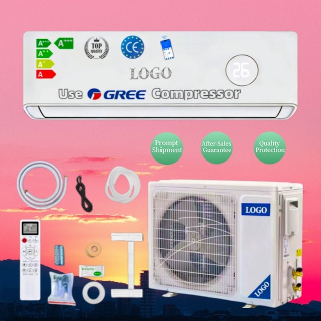 Premium Dual Inverter Ductless Split Air Conditioner 9000 BTU Wifi Voice Control 110V 60Hz USA Canada Bulk Home HVAC Supply