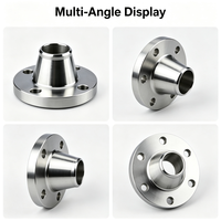 Bride en acier inoxydable WN pour systèmes d'alimentation et d'évacuation d'eau ANSI B16.5 à col long DN20 usinée CNC, pression standard flexible