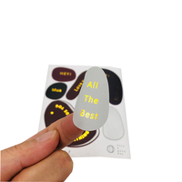 Autocollants personnalisés en papier adhésif avec estampage à chaud or et impression feuille d'or rose pour marques, en gros