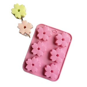 Moule en silicone en forme de fleurs 6 cavités <span class=keywords><strong>Sakura</strong></span> plateau de cuisson moule à biscuits Mousse chocolat glace savon gelée Dessert bonbons pâtisserie bricolage - Product Image 1