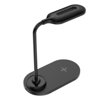 Chargeur sans fil 2 en 1 avec lampe LED, support de charge 15W pour téléphone