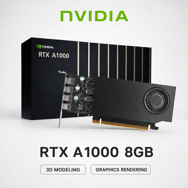 RTX A1000 8GB GDDR6 Professional Graphics Card Workstation GPU PCIe 4.0 Low Profile 4K MiniDP CAD AI Deep Learning