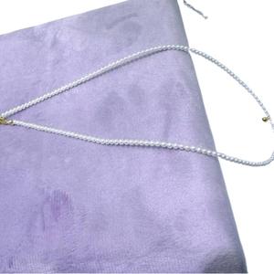 Collier de perles d'eau douce rondes plaqué or Zhuji, 2,5-3 mm, presque sans défaut, avec longueur réglable - Product Image 5