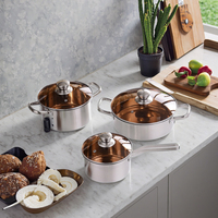 Happycooking Quirurg Set Peralatan Dapur Stainless Steel Harga Terbaik Panci Logam Baterai Panci untuk Memasak di Rumah