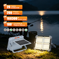 Projecteur LED Solaire Portable Pliable 200W Rouge Bleu Stroboscopique en ABS et Verre pour Extérieur, OEM ODM