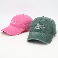 Gorras de Béisbol Unisex al por Mayor con Logotipo Bordado Personalizado OEM, Gorras de 6 Paneles de Pana Desgastada para Actividades al Aire Libre