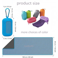 Serviette de sport rafraîchissante instantanée portable avec logo personnalisé, étui de rangement en silicone à séchage rapide avec boucle