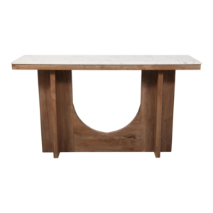Consolle moderna con struttura in legno e piano in marmo per ingresso o soggiorno - Product Image 2