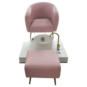 Sillón de Pedicura Acrílico Rosa de Lujo con Lámpara LED de 7 Colores, Diseño Moderno, Spa de Pies con Masaje Relajante, Sistema de Chorro sin Tuberías, Marca QM - Product Image 5