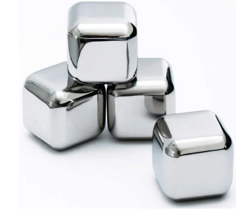 Free Packing Box Set of 8 with Tong Stainless Steel Bar Wisky Chiller Stones Ice Cube
