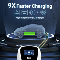 Tera US 11kw chargeur ev portable Level2 J1772 48A 240V IP66 Station de charge de véhicule électrique mural APP contrôle W01