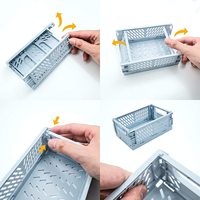 Panier de rangement de petite taille en stock caisse de rangement pliable en forme de rectangle pliable en plastique durable et fiable usine directe