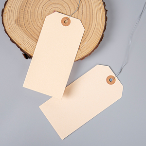 Custom Logo Different Color 300GSM Mark Reinforced Eyelet <strong>Manila</strong> Wired Shipping Paper Hang <strong>Tags</strong> - Product Image 3