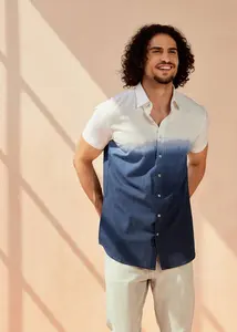 เสื้อเชิ้ตผู้ชายผ้าฝ้าย 100% แขนยาว คอปกติดกระดุม ระบายอากาศ แห้งเร็ว เหมาะสำหรับฤดูร้อน รับผลิตแบบ OEM - Product Image 2