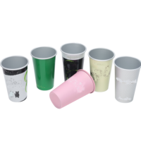 Gobelet en aluminium coloré personnalisé, tourné CNC, pour bière et eau, avec base rotative en métal