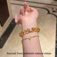 Bracelet en quartz jaune naturel - Bijoux en citrine pour la richesse et la prospérité, cadeau porte-bonheur pour femmes, FJYA