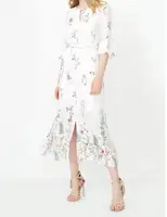 Nieuwe model fancy vrouwen kleding witte bloem vintage mexicaanse midi jurken