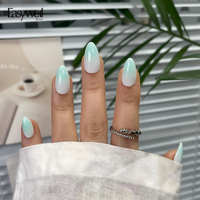 Ongles à presser de luxe Easywell, dégradé, forme amande, 30 pièces, réutilisables, autocollants acryliques, faux ongles, pour manucure quotidienne
