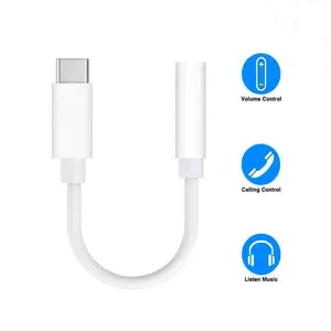 Ready To Ship Wholesale Digital Version 3.5mm Jack Female To USB-C Male Converter Music Call USB C To 3.5 Adapter Cable
