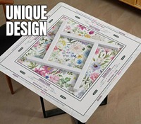 Tapis de Mahjong pliable au design moderne anti-rides, surface en caoutchouc antidérapante et imperméable pour Mahjong, Poker, Dominos